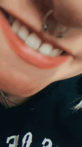 Woman's Mouth Black Shirt Saying Ao2