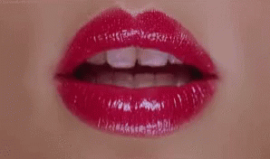 Woman's Mouth With Red Lipstick GIF
