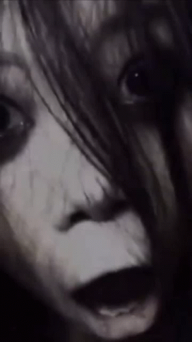 Woman's Scary Face Close Up