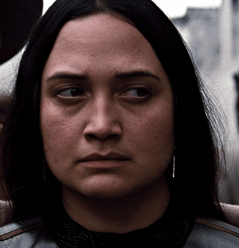 Woman's Serious Face Close Up GIF