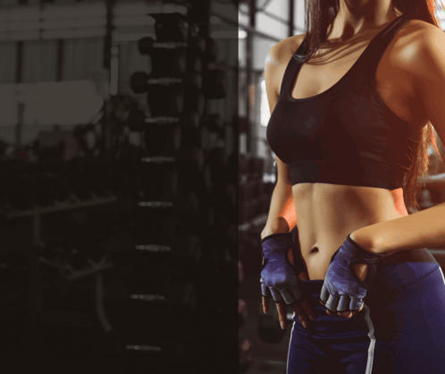 Woman's Torso Gym Advertisement Breda GIF