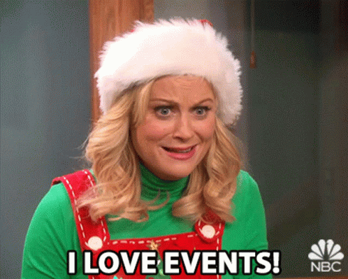 Woman Santa Hat Overalls Saying I Love Events