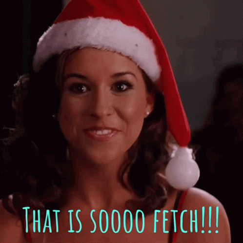 Woman Santa Hat Says That Is 00000 Fetch GIF