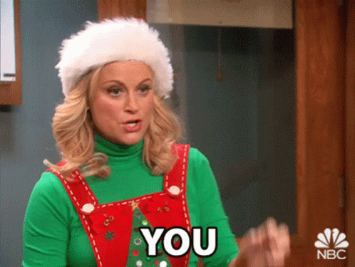 Woman Santa Hat Ugly Christmas Sweater Says You GIF