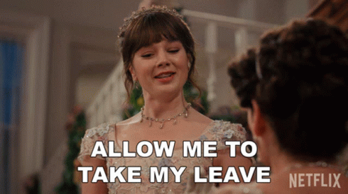 Woman Saying Allow Me To Take My Leave GIF