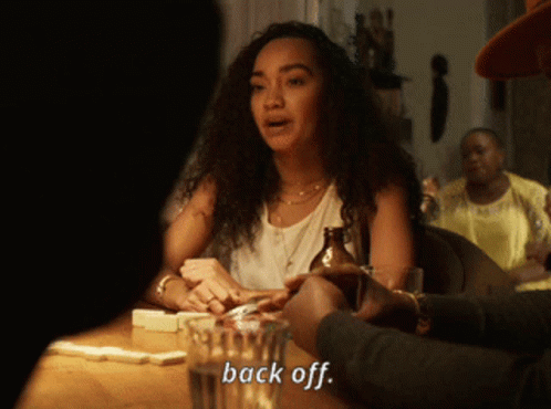 Woman Saying Back Off