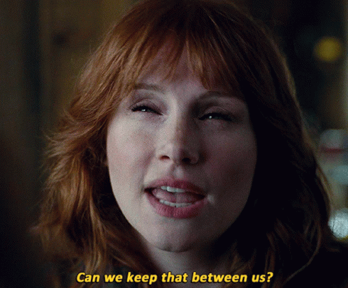 Woman Saying Can We Keep That Between Us GIF
