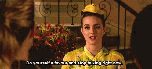 Woman Saying Do Yourself a Favour Stop Talking