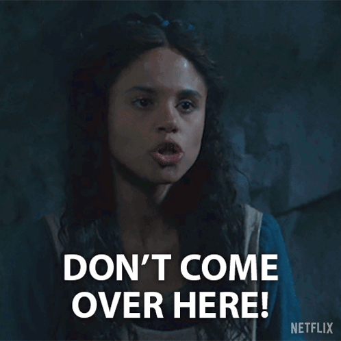 Woman Saying Don't Come Over