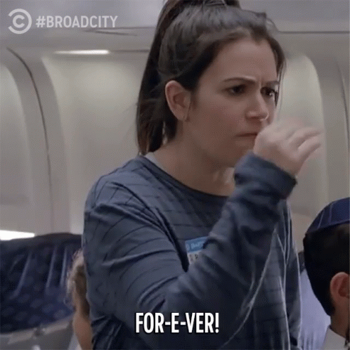 Woman Saying Forever on Airplane