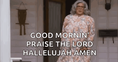 Woman Saying Good Morning Praise Lord Hallelujah Amen GIF