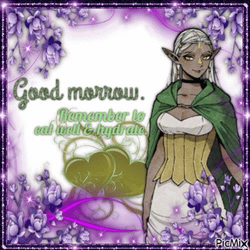 Woman Saying Good Morrow Remember To Eat Well And Hydrate GIF