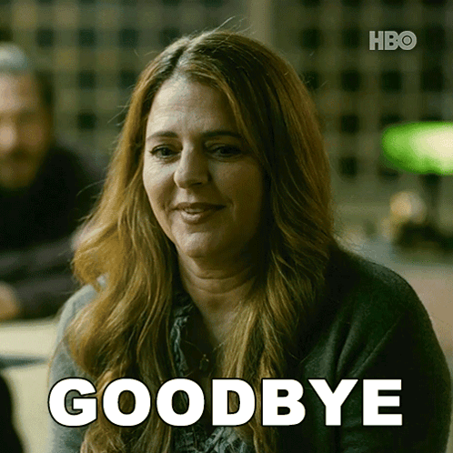 Woman Saying Goodbye in Front of HBO Logo