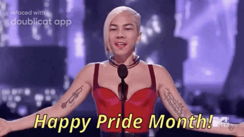Woman Saying Happy Pride Month GIF