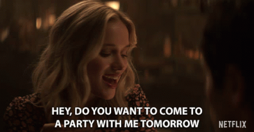 Woman Saying Hey Come To Netflix Party GIF