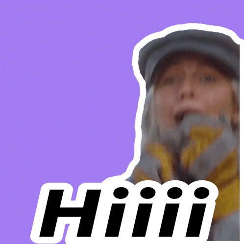 Woman Saying Hiiiiii on Purple Background