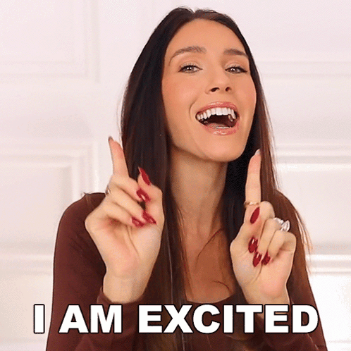 Woman Saying I Am Excited With Funny Face GIF
