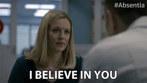 Woman Saying I Believe In You to Man