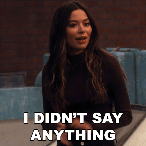 Woman Saying I Didn't Say Anything