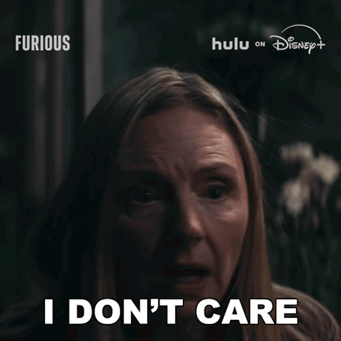 Woman Saying I Don't Care Disney Advertisement