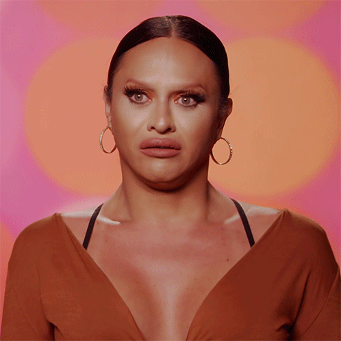Woman Saying I Don't Know I'm Nervous Pink Background