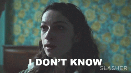 Woman Saying I Don't Know in Slasher Movie