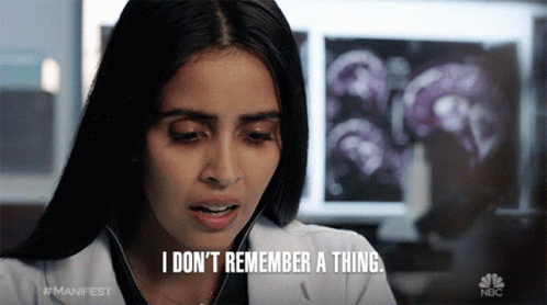 Woman Saying I Don't Remember a Thing