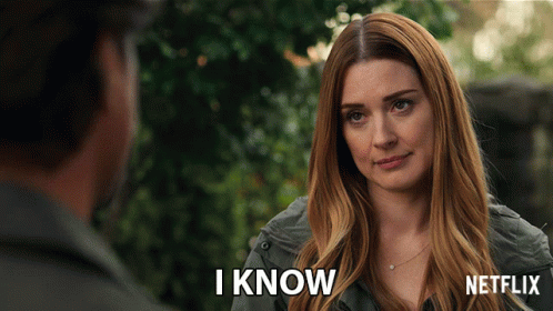 Woman Saying I Know In Front Of Netflix Logo GIF