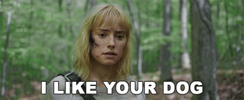 Woman Saying I Like Your Dog