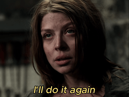Woman Saying I'll Do It Again