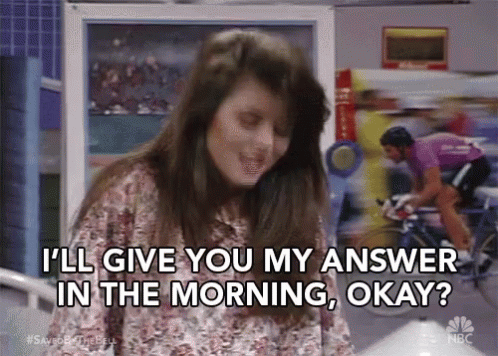 Woman Saying I'll Give You My Answer