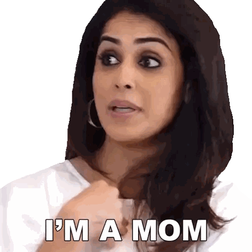Woman Saying I'm a Mom