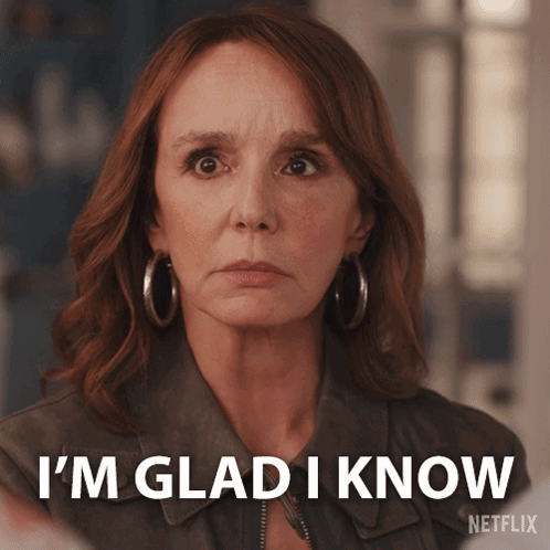 Woman Saying I'm Glad I Know