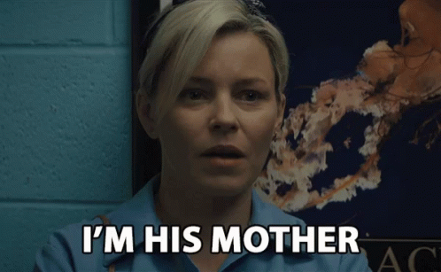 Woman Saying I'm His Mother Blue Wall GIF