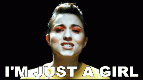 Woman Saying I'm Just A Girl GIF