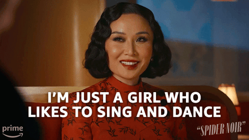 Woman Saying I'm Just A Girl Who Likes To Sing And Dance GIF