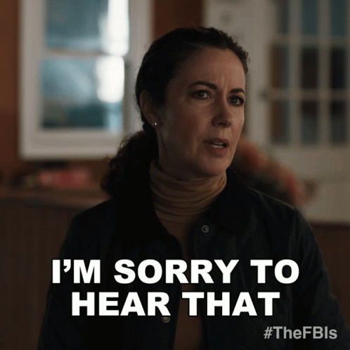 Woman Saying I'm Sorry to Hear That