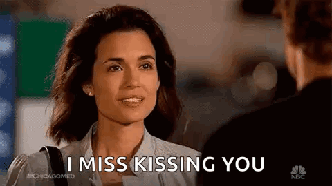 Woman Saying I Miss Kissing You To Man GIF