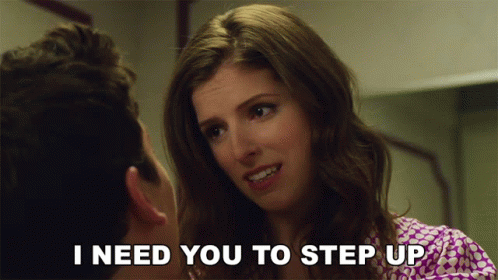 Woman Saying I Need You to Step Up to Man