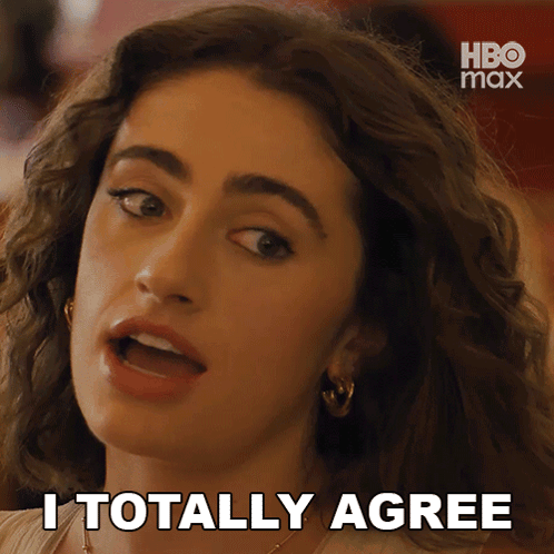 Woman Saying I Totally Agree in Front of HBO Max Logo