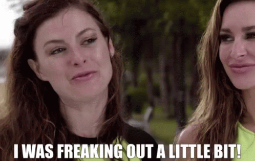 Woman Saying I Was Freaking Out To Another Woman GIF