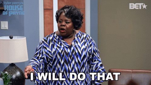 Woman Saying I Will Do That House of Payne Sign