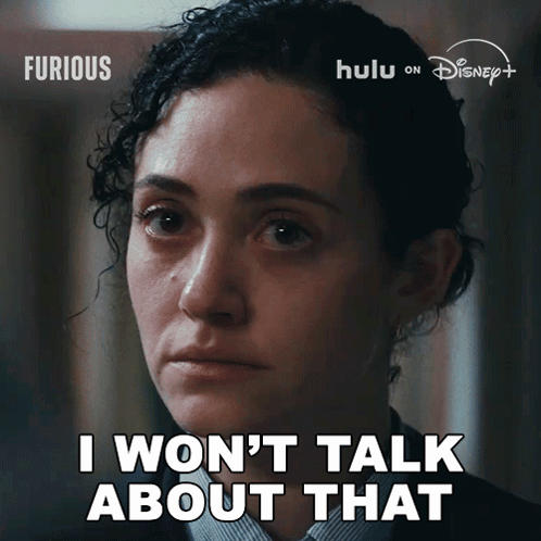 Woman Saying I Won't Talk About That
