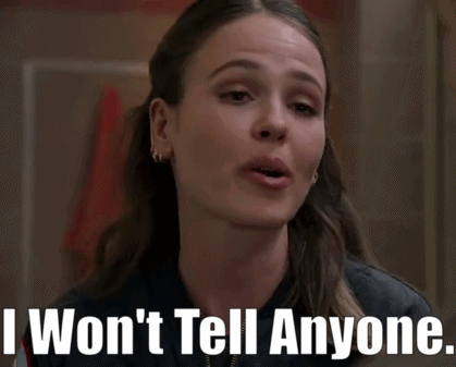 Woman Saying I Won't Tell Anyone GIF