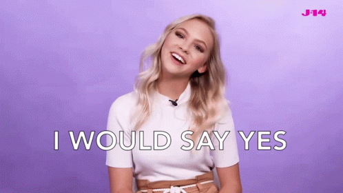 Woman Saying I Would Say Yes Purple Wall