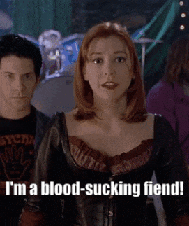Woman Saying Im A Blood Sucking Fiend GIF