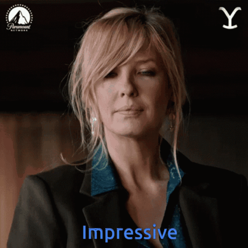 Woman Saying Impressive in Blue