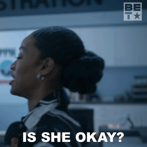 Woman Saying Is She Okay in Dark Room