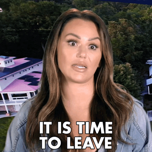 Woman Saying It Is Time to Leave