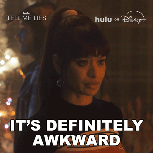 Woman Saying It's Definitely Awkward on Disney Poster
